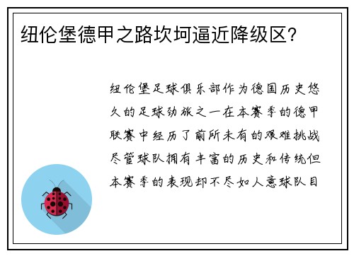 纽伦堡德甲之路坎坷逼近降级区？